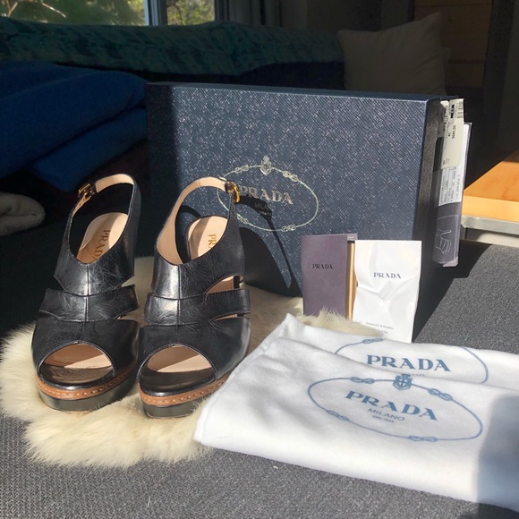 Prada Calzature Donna High Heel Sandals 36.5 - Picture 4 of 8
